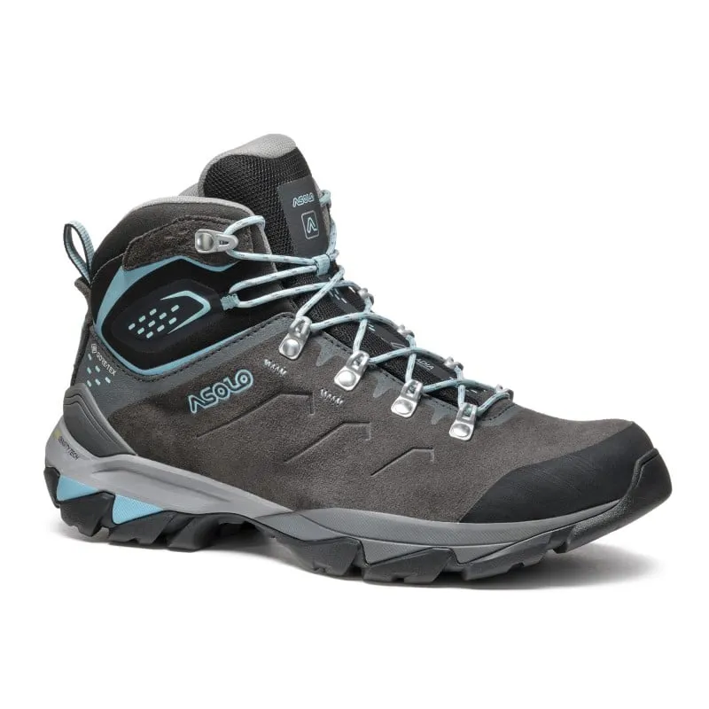 Asolo Acadia Mid Leather GTX Womens Bunion Fit Hiking Boots - Graphite/Sky Blue