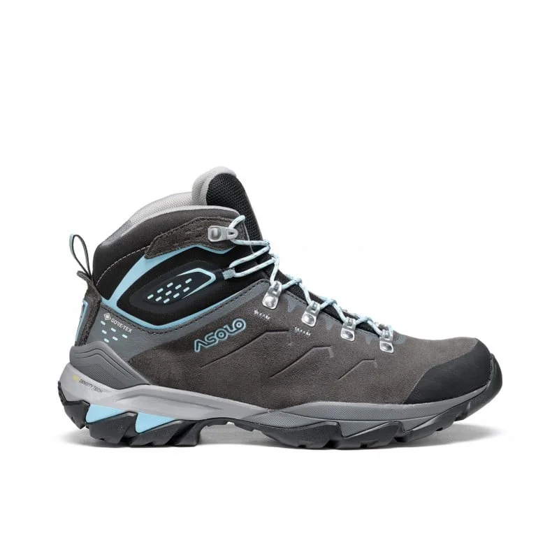 Asolo Acadia Mid Leather GTX Womens Bunion Fit Hiking Boots - Graphite/Sky Blue - Image 2