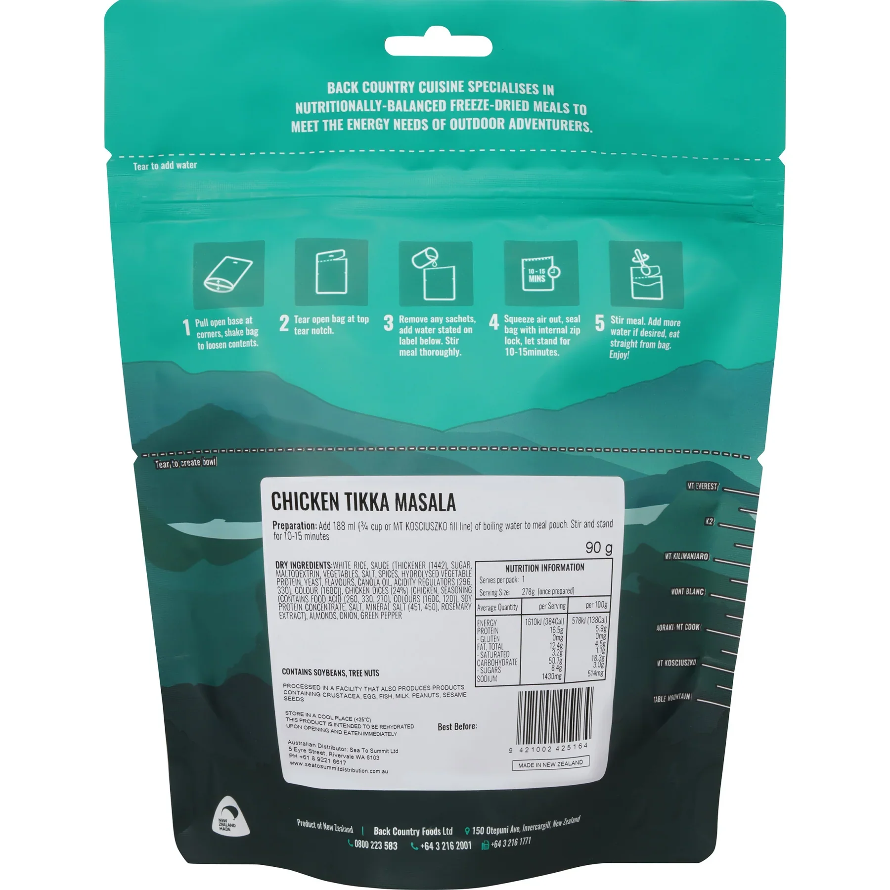 Back Country Cuisine Freeze Dried Food - Chicken Tikka Masala - Image 2