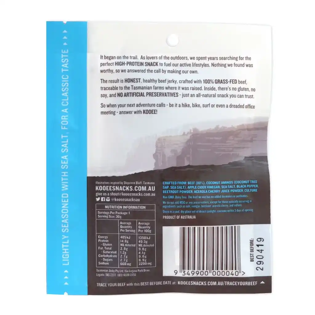 KOOEE! Classic Sea Salt Jerky - Single 30g - Image 2