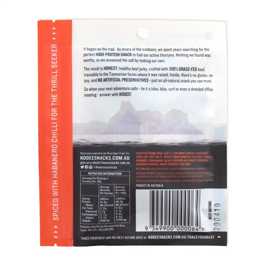 KOOEE! Habanero Chilli Jerky - Single 30g - Image 2