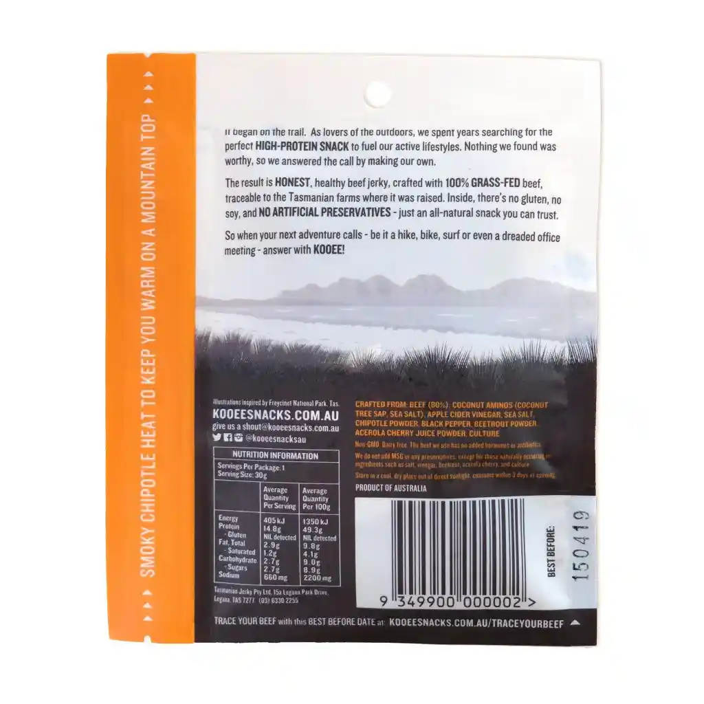 KOOEE! Smoked Chipotle Jerky - Single 30g - Image 2