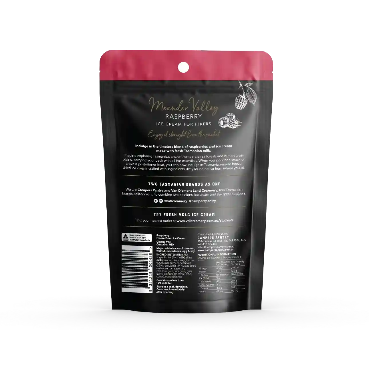 Campers Pantry Raspberry Ice Cream - Single 30g - Image 2