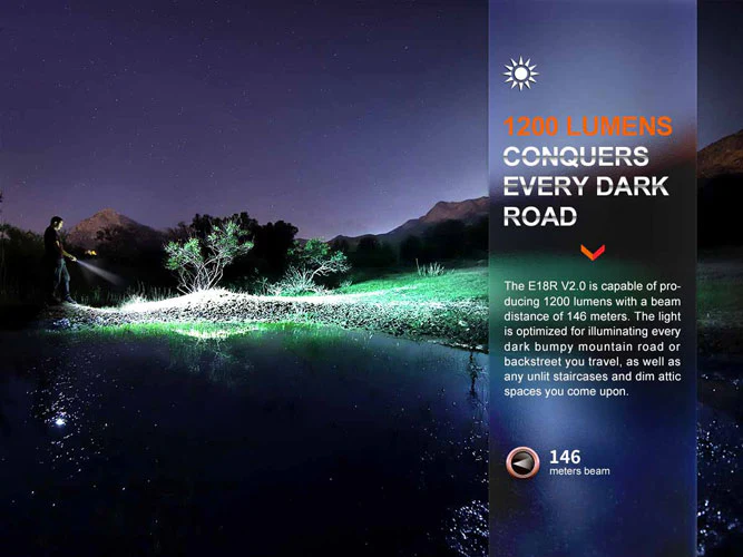 Fenix E18R V2.0 Rechargeable LED Torch - Image 9