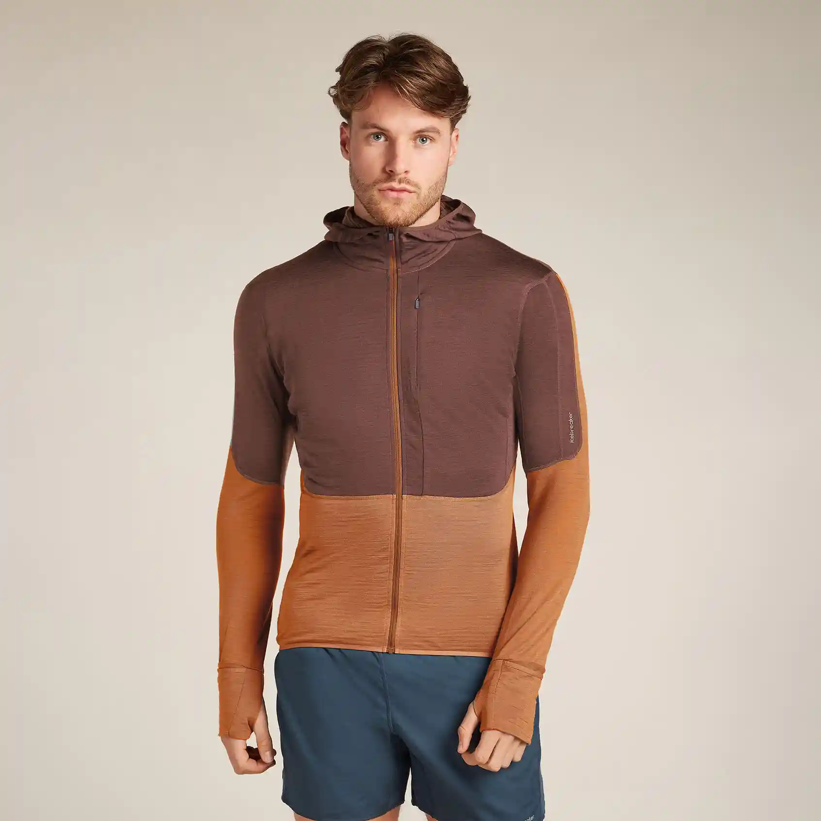 Icebreaker 200 Realfleece Descender Long Sleeve Mens Hooded Jacket