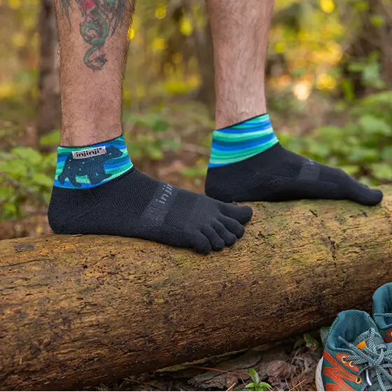 Injinji Artist Designed Mens Mini-Crew Socks - Aurora - Image 2