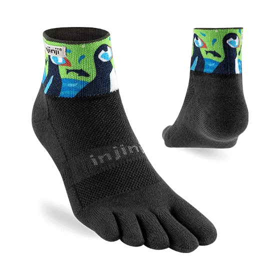 Injinji Artist Designed Mens Mini-Crew Socks - Puffins
