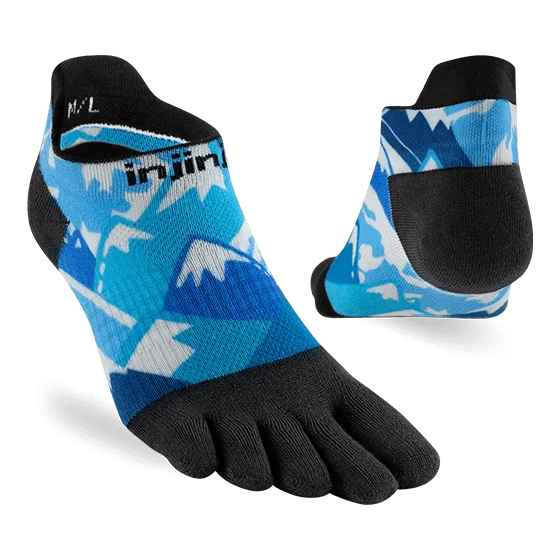 Injinji Artist Designed Womens No-Show Running Socks - Glacier