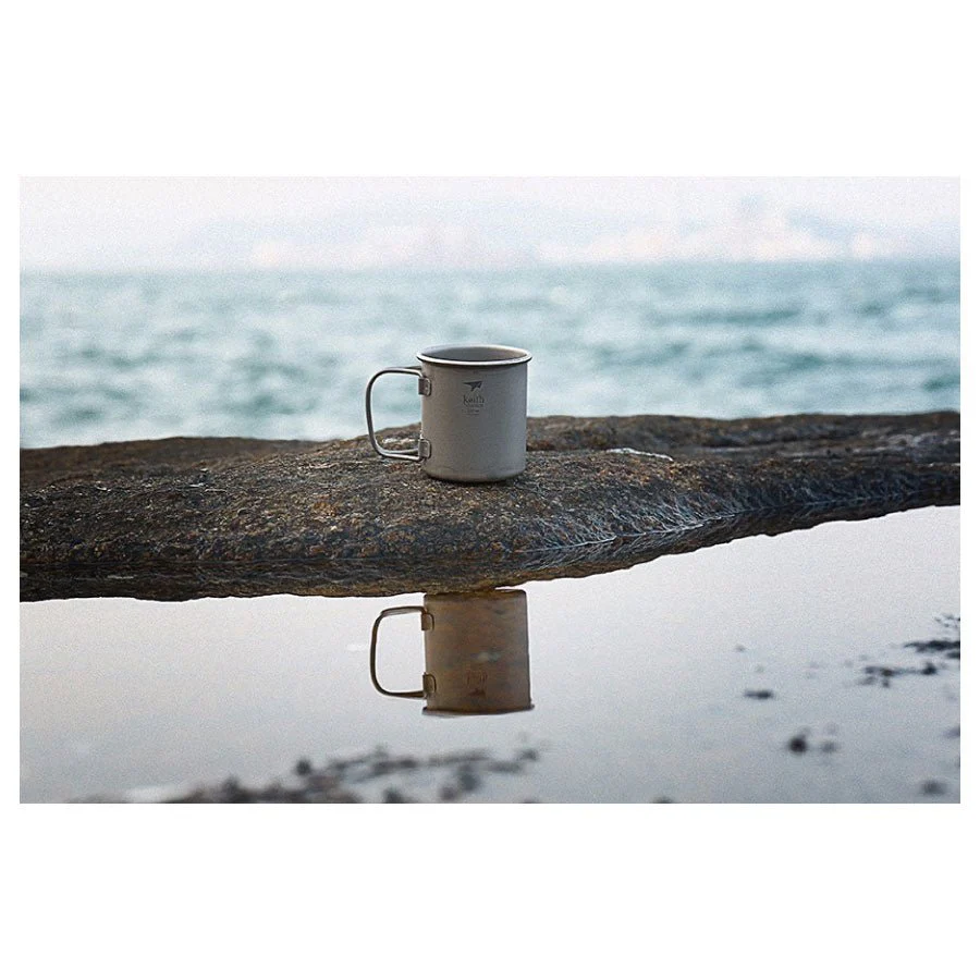 Keith Single-Wall Titanium Mug with Folding Handle - Image 4