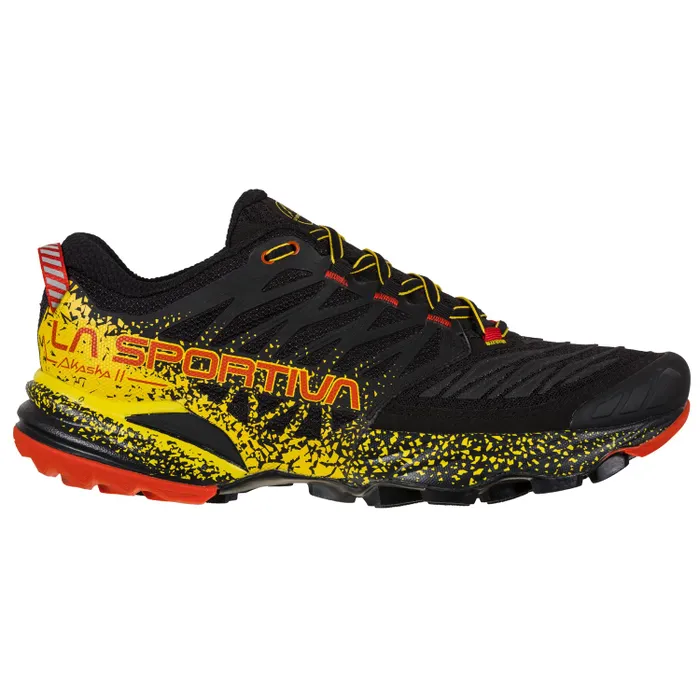 La Sportiva Akasha II Mens Trail Running Shoe - Black/Yellow - Image 4