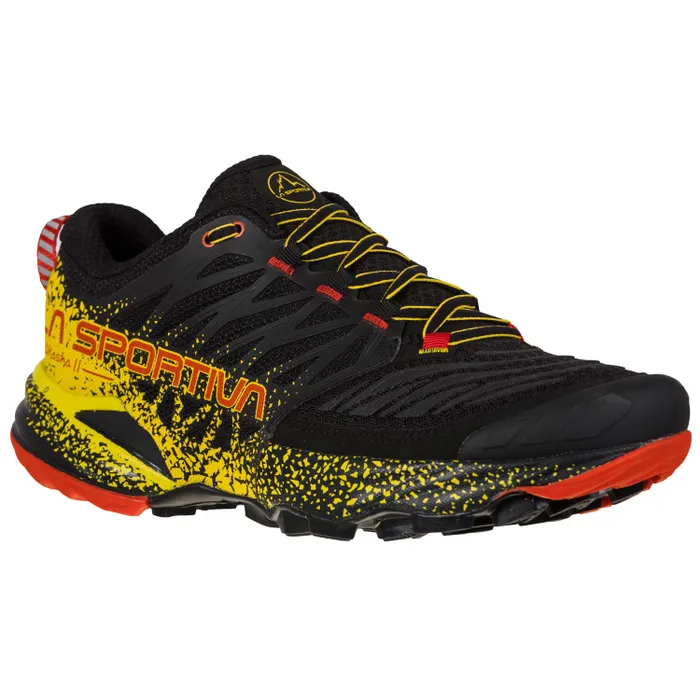 La Sportiva Akasha II Mens Trail Running Shoe - Black/Yellow - Image 7