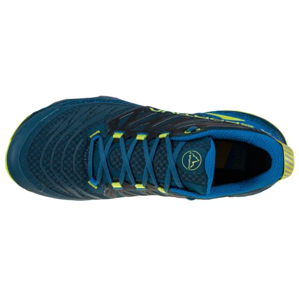 La Sportiva Akasha II Mens Trail Running Shoe - Storm Blue/Lime Punch - Clearance - Image 2