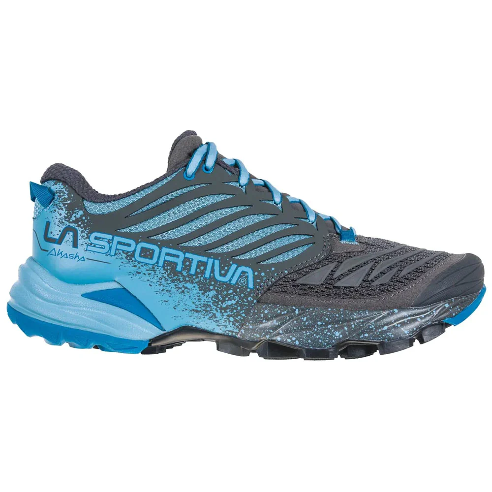 La Sportiva Akasha Womens Trail Running Shoe - Carbon/Pacific - Clearance - Image 2