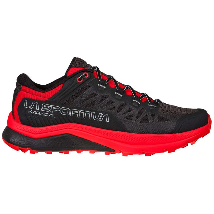 La Sportiva Karacal Mens Trail Running Shoe - Black/Goji - Image 2