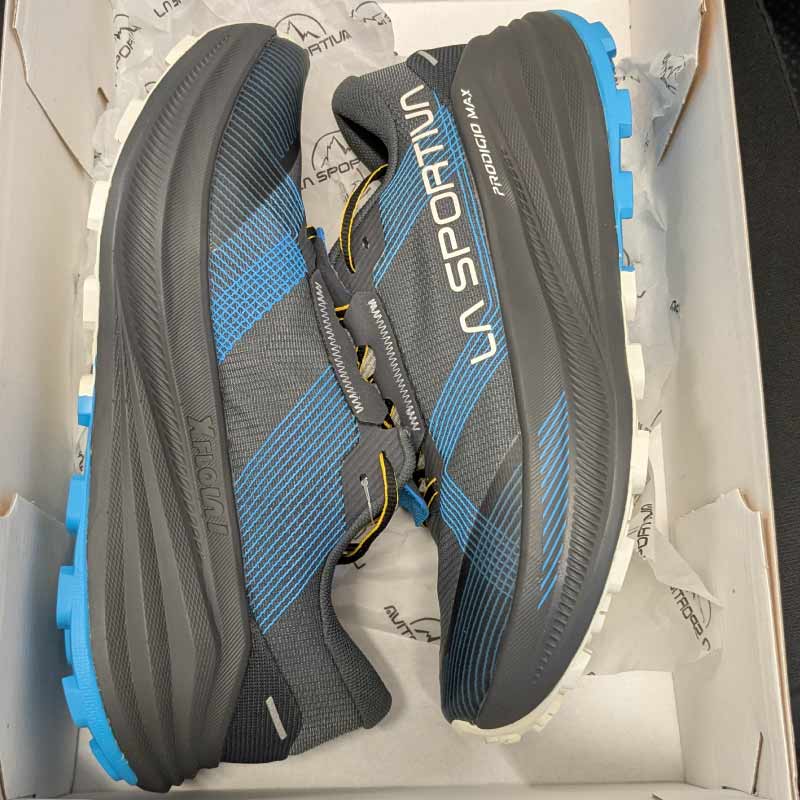 La Sportiva Prodigio Max Womens Trail Running Shoe - Grey/Chalk - Image 3