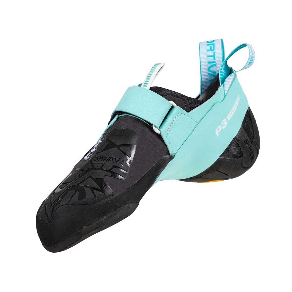 La Sportiva Skwama Womens Vegan Climbing Shoe - Carbon/Turquoise - Image 3