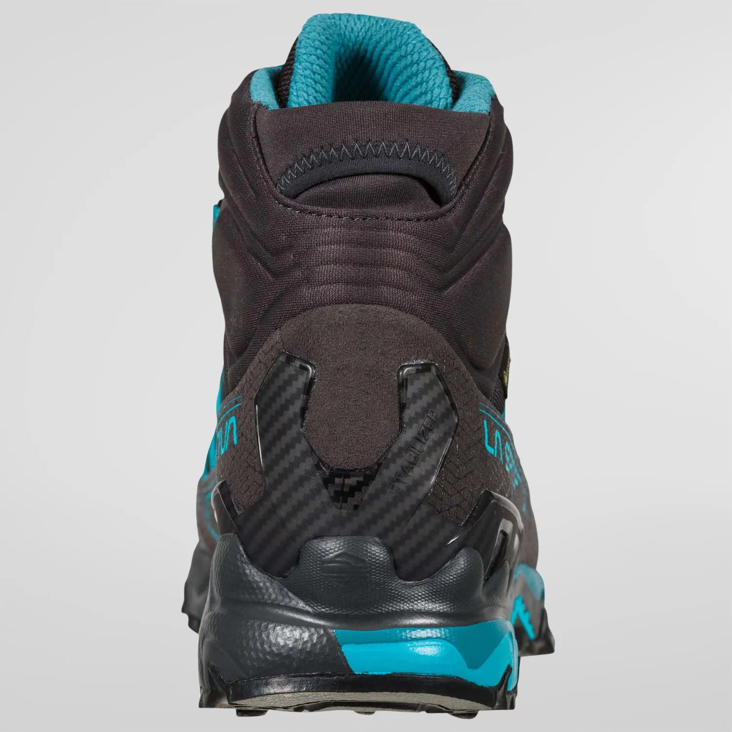 La Sportiva Ultra Raptor II Mid Wide GTX Womens Hiking Boot - Carbon/Topaz - Image 3