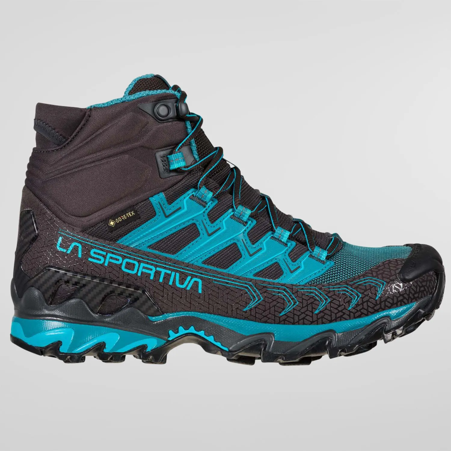 La Sportiva Ultra Raptor II Mid Wide GTX Womens Hiking Boot - Carbon/Topaz - Image 5