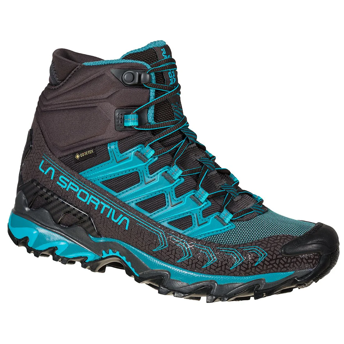 La Sportiva Ultra Raptor II Mid Wide GTX Womens Hiking Boot - Carbon/Topaz - Image 4