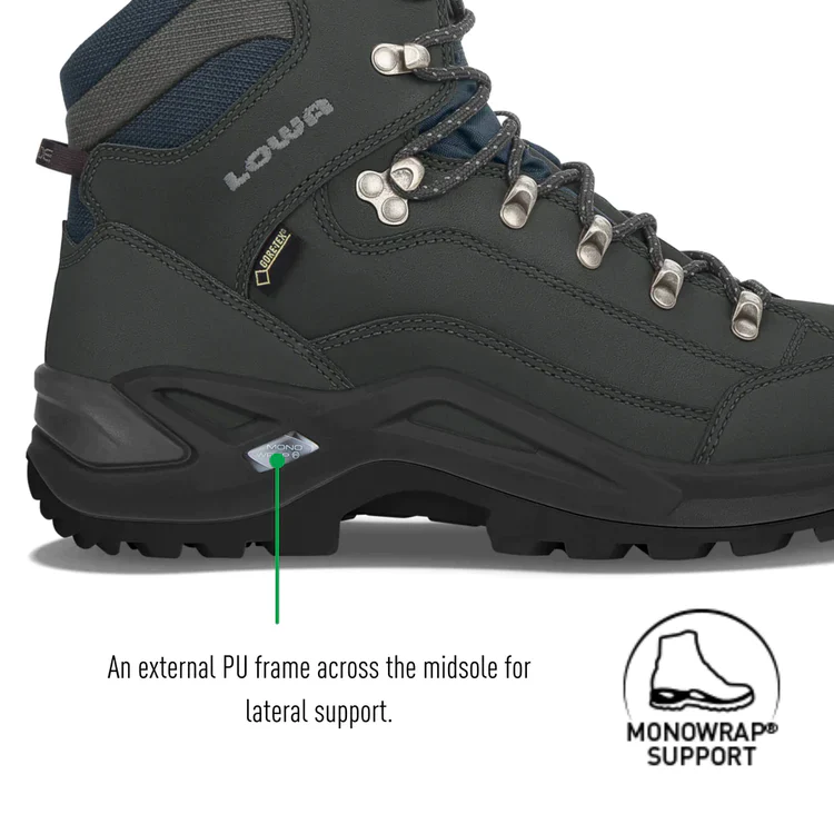 Lowa Renegade GTX MID Wide Mens Hiking Boot - Dark Grey - Image 6