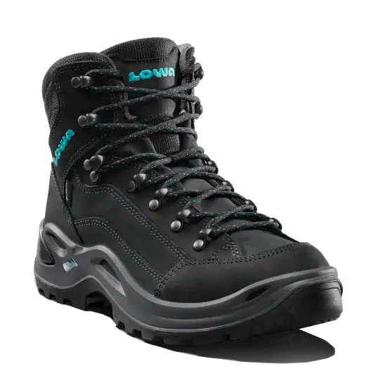 Lowa Renegade GTX MID Womens Hiking Boot - Asphalt/Turquoise - Image 3