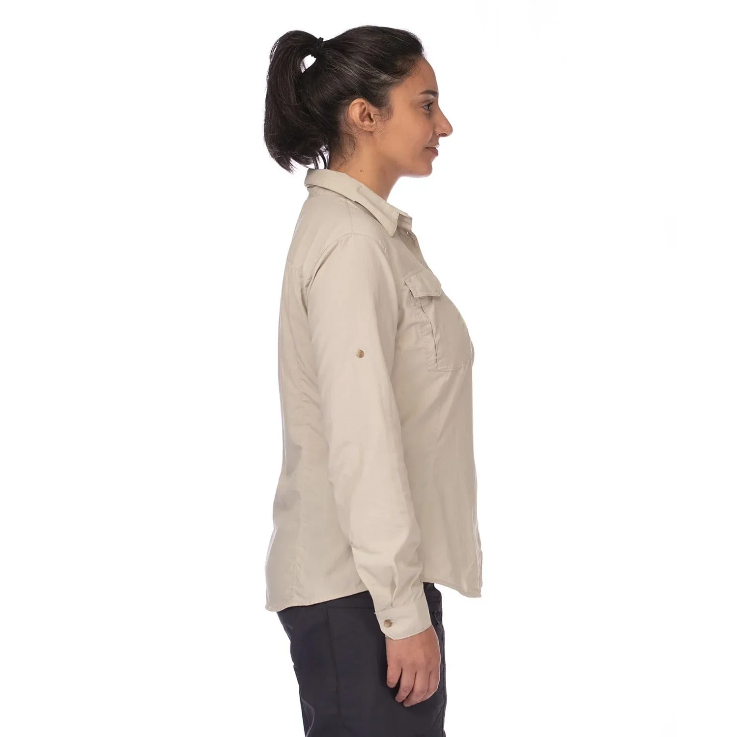 Mont Lifestyle Vented Womens Long Sleeve Shirt - Stone - Image 3