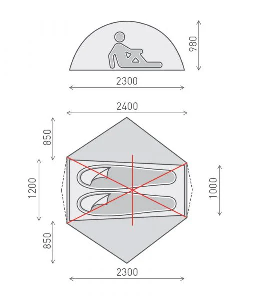 One Planet Goondie 2 Person Tent Mesh Inner Only - Image 4
