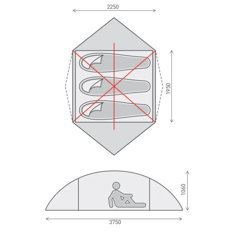 One Planet Goondie 3 Person Tent Mesh Inner Only - Image 3