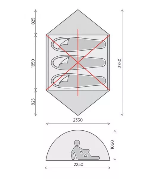 One Planet Goondie 3 Person Tent Nylon Inner Only - Image 8