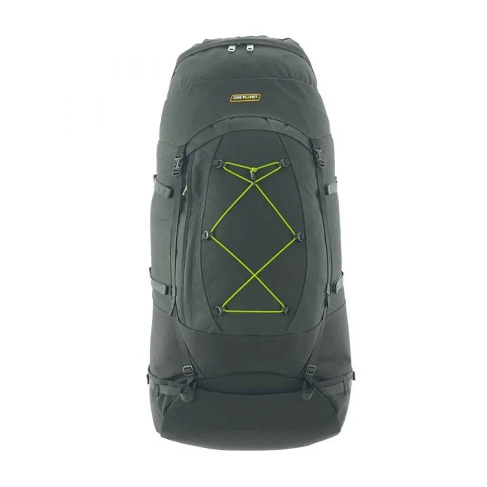 One Planet Tarkine 80-90 Litre Hiking Backpack - Black/Black - Image 2