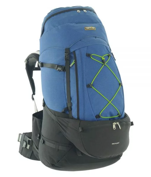 One Planet Tarkine 80-90 Litre Hiking Backpack - Pacific Blue/Black - Image 2
