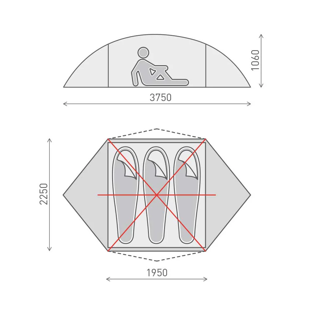 One Planet Wurley 3 Person Tent With Mesh Inner - Image 5