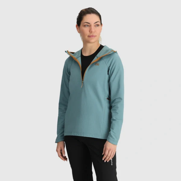 Outdoor Research Freewheel Womens Half Zip Hooded Jacket - Image 4