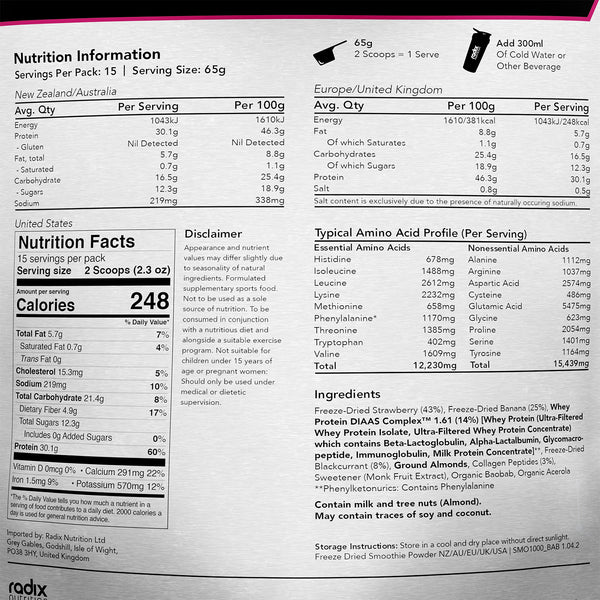 Radix Nutrition Ultimate Recovery Whey Protein Smoothie Powder - Single Serving - Image 5