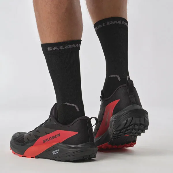Salomon Sense Ride 5 Mens Trail Running Shoes - Black/Fiery Red - Image 5