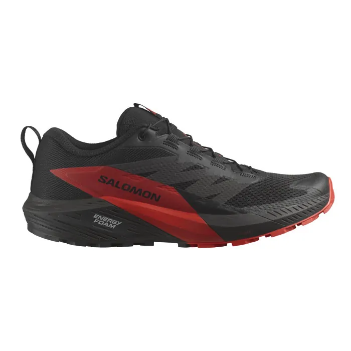 Salomon Sense Ride 5 Mens Trail Running Shoes - Black/Fiery Red - Image 6