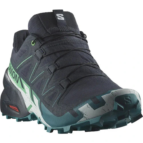 Salomon Speedcross 6 Mens Trail Running Shoes - Carbon/Tahitian Tide/White - Image 2