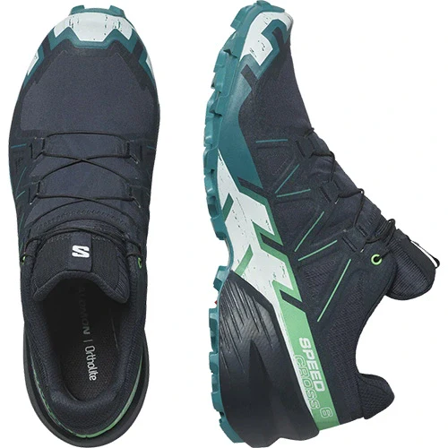 Salomon Speedcross 6 Mens Trail Running Shoes - Carbon/Tahitian Tide/White - Image 3