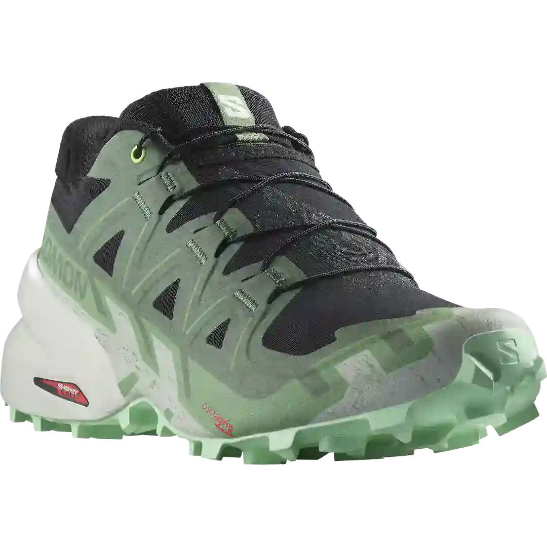 Salomon Speedcross 6 Womens Trail Running Shoes - Black/Laurel Wreath/ Green Ash