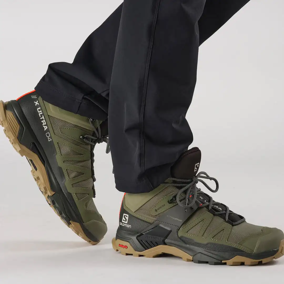 Salomon X Ultra 4 MID GTX Mens Hiking Boot - Deep Lichen Green Peat Kelp - Image 3