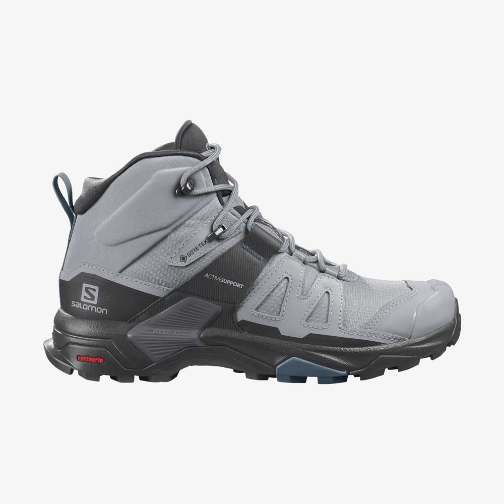 Salomon X Ultra 4 MID GTX Womens Hiking Boot - Quarry Black Legion Blue - Image 3