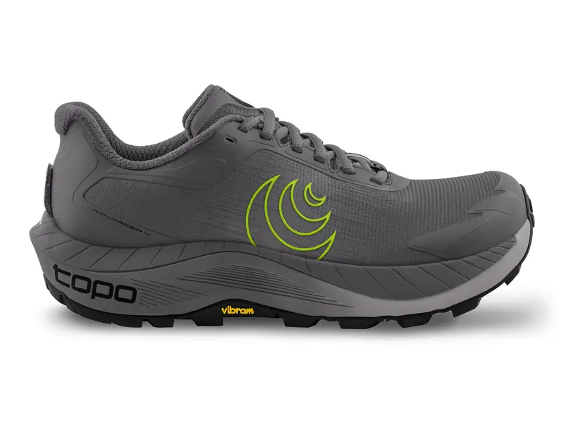 Topo Mountain Racer 4 Mens Trail Running Shoe - Grey/Lime - Image 2